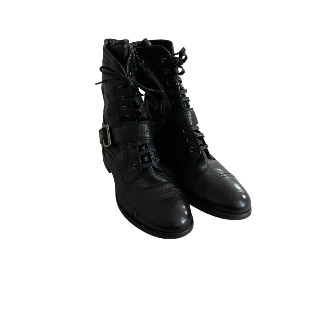 Prada Leather Combat Boots With Lace up Closure and Buckle Size 37/6 - Picture 2 of 7